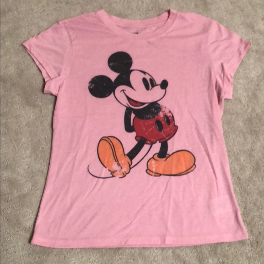 LAST CHANCE Pink Mickey Mouse short sleeve. Large.